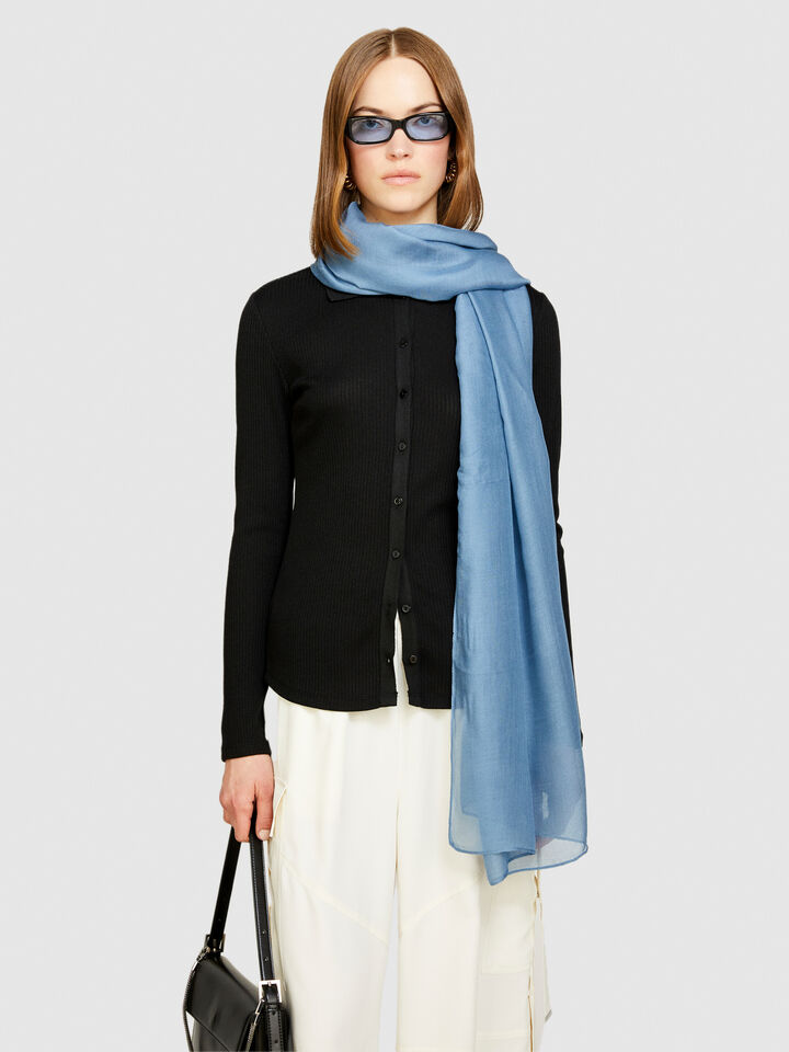 Solid colored throw - null - Light Blue | Sisley image number 2